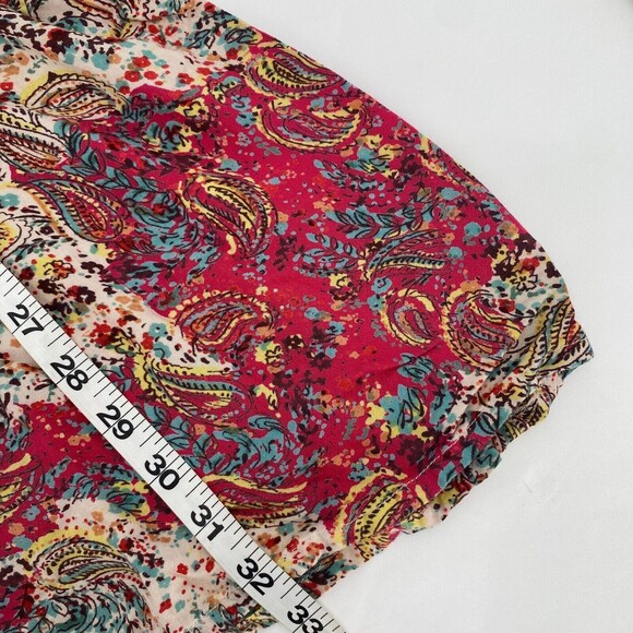 Angie Women Multicolor Paisley Round Neck Knee Length Fit And Flare Dress Size L - Picture 6 of 8